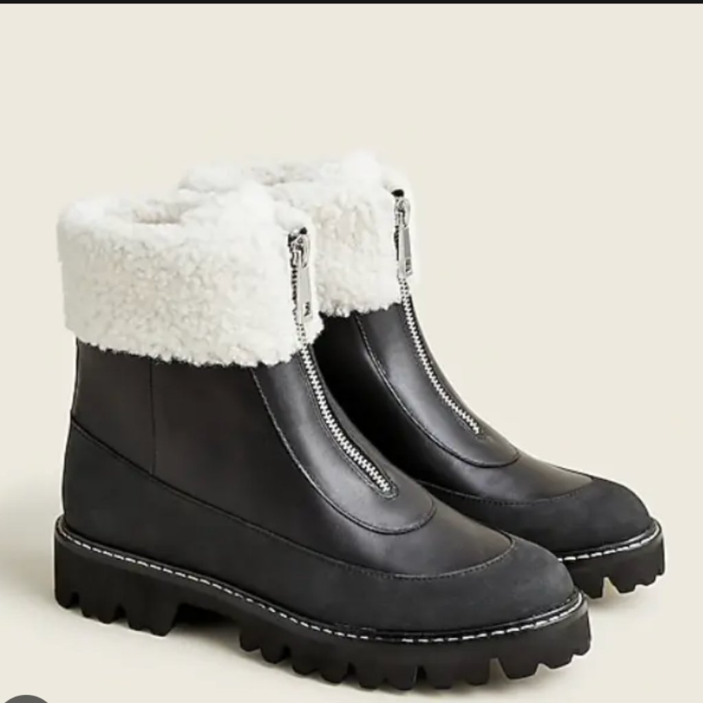J Crew Black Zip Bootie